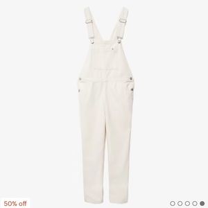 EVERLANE canvas cream overalls size 12 NWOT
